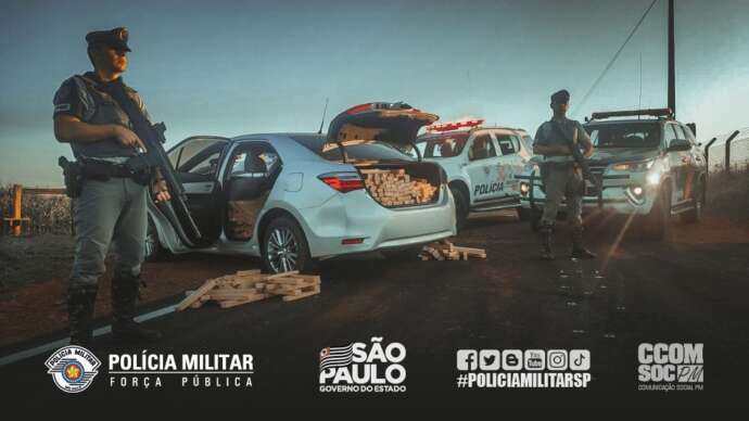 Polícia Militar recupera veículo e apreende quase uma tonelada de drogas em Salto