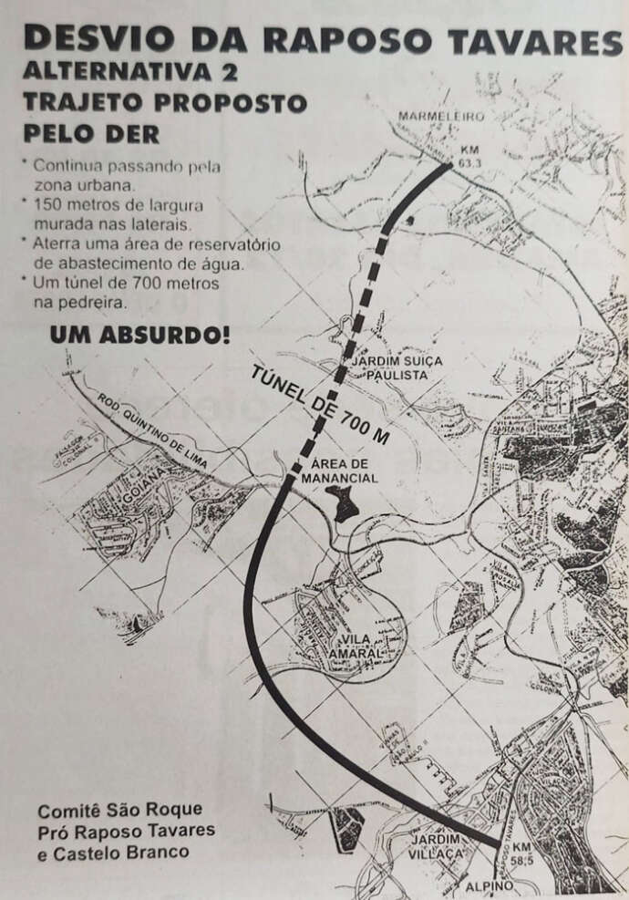 Faz 25 anos que São Roque espera a duplicação da Raposo; O Democrata em 1998
