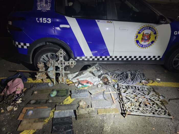 Homem é preso após furtar ferramentas de obra e objetos do Cemitério da Paz em São Roque