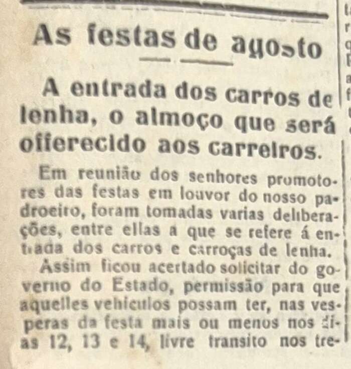 As Festas de São Roque em 1926 nas páginas do Jornal O Democrata