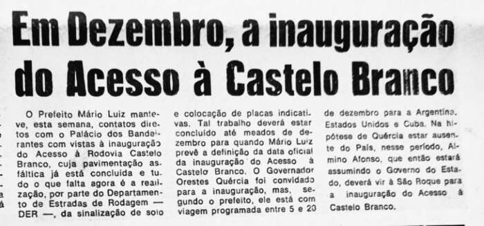 A longa batalha pelo acesso de São Roque à Castello Branco