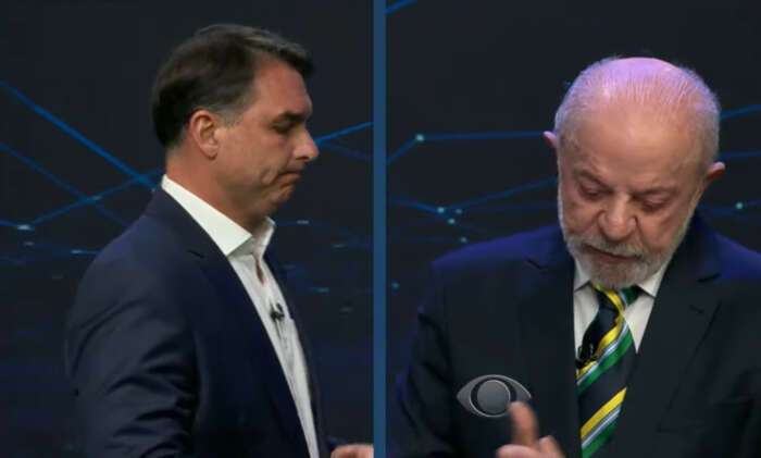 Lula e Flávio Bolsonaro discutem segurança, economia e corrupção em debate na Band